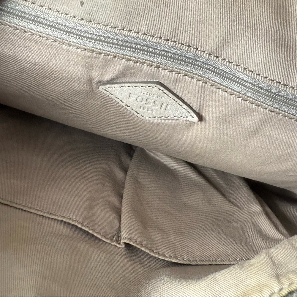 Fossil Beige Leather Satchel/ Crossbody Bag - Picture 12 of 12